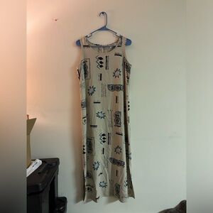 H Look 100% Silk Maxi Dress | Side Slits | Size XL